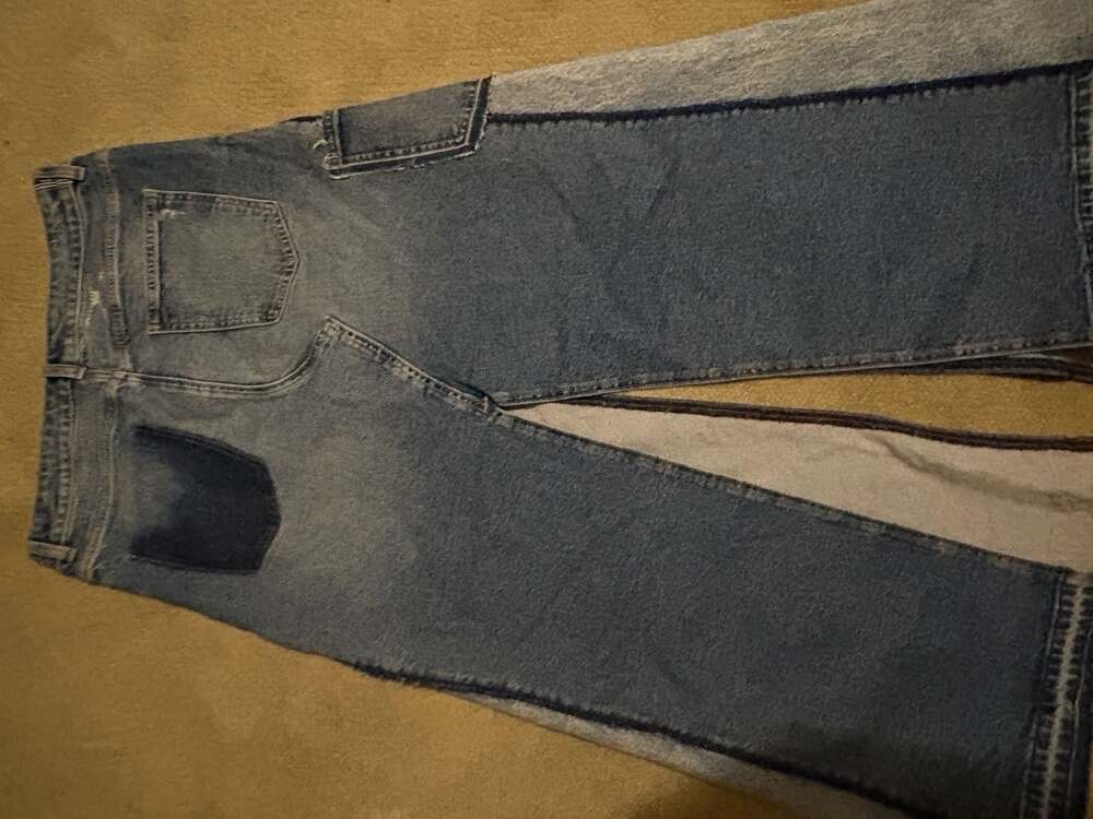 ZARA Patchwork Slit Denim Maxi Skirt Size M - Picture 5 of 5